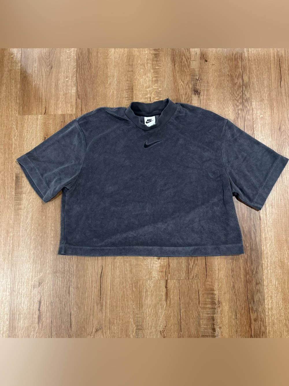 Oversized Nike Washed Charcoal Grey Terry Short Sleeve Tee XS